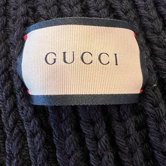 Gucci Black Extra Long Knit Scarf - Picture 4 of 5